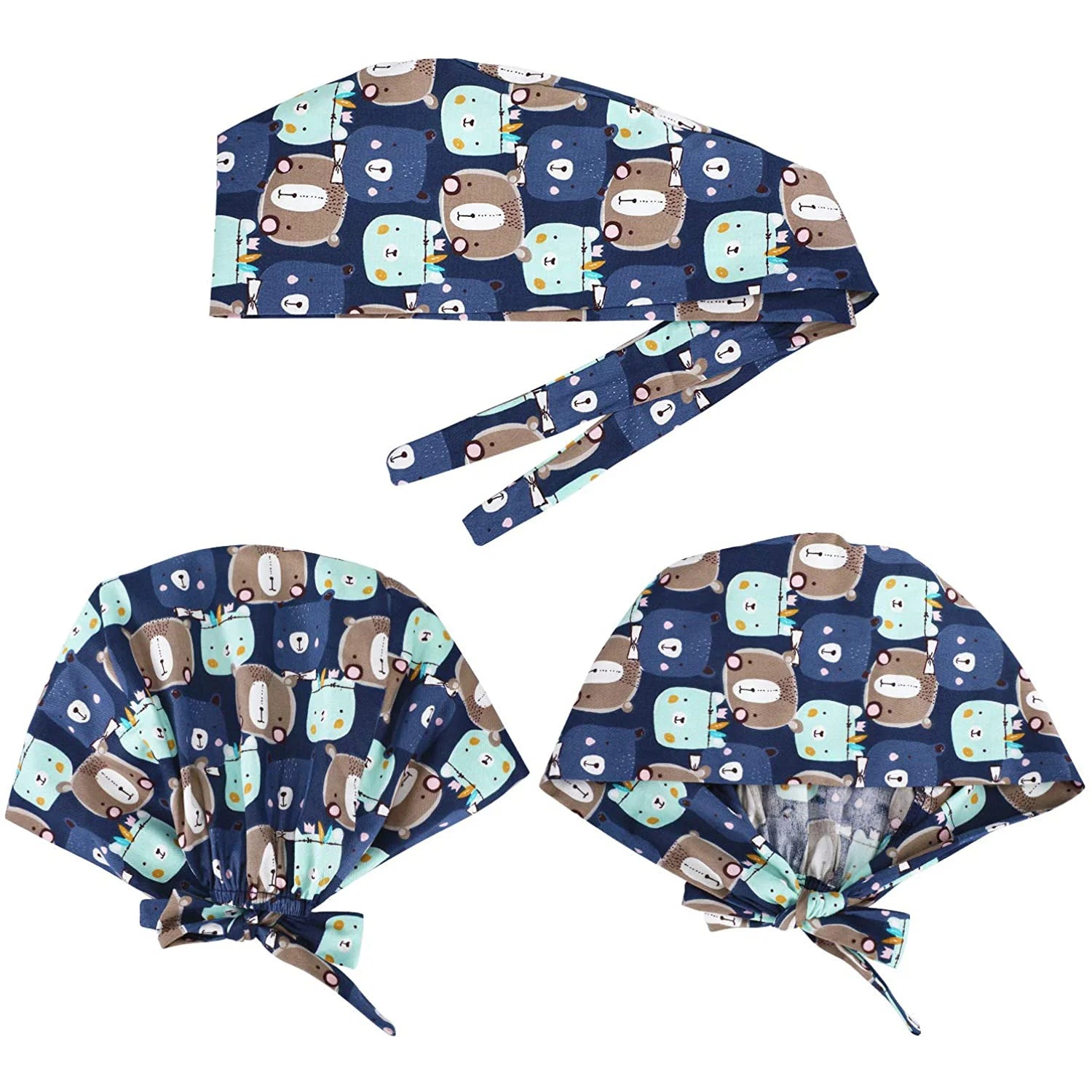 Tooth Print Surgical Scrub Caps Medical Nurse Work Hat Women Men Adjustable Nursing Doctor Dental Cap