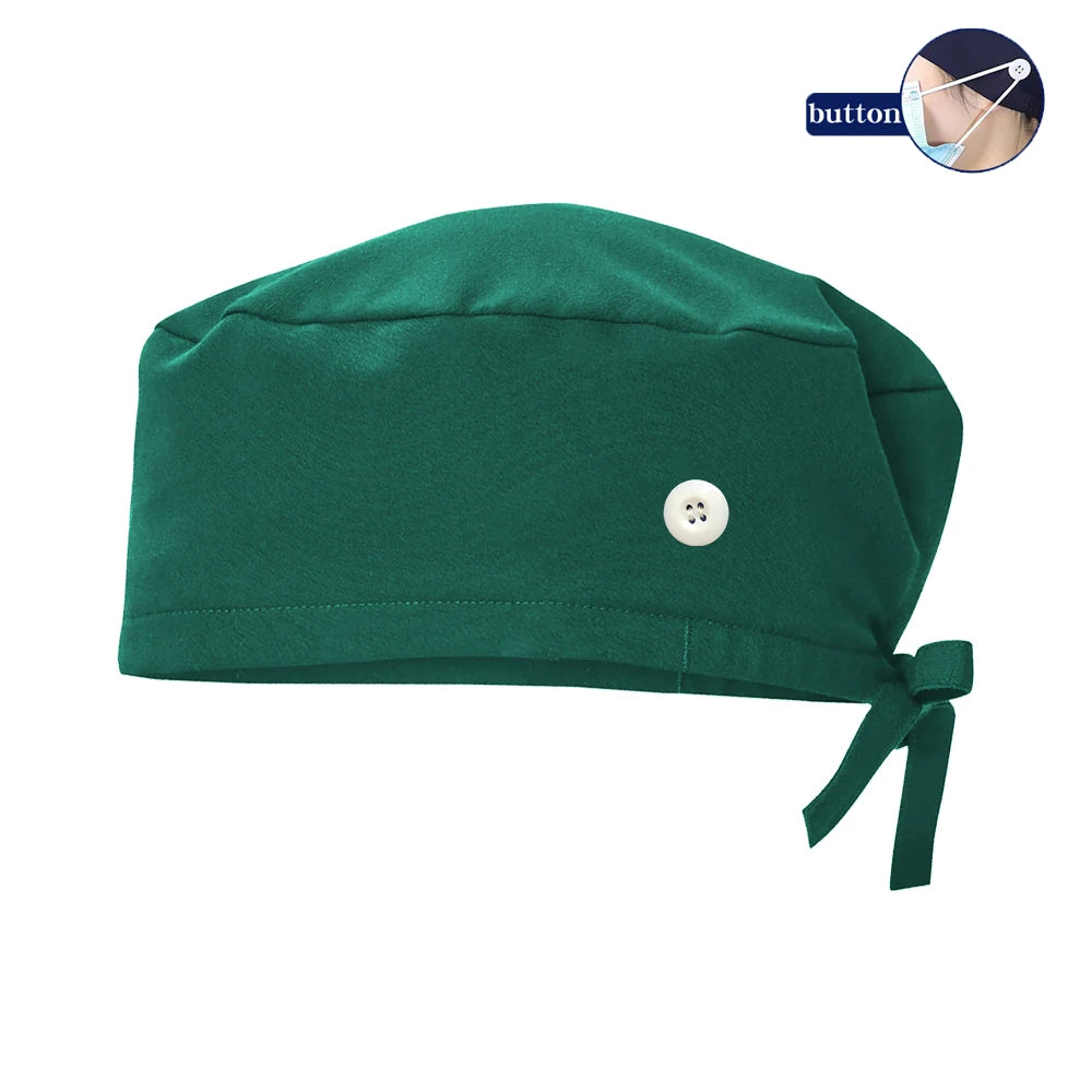 Solid Color Surgeons Hat Medical Cap Nursing Scrub Hats Hospital Clinic Scrub Caps Stretch Chef Sanitary Dental Working Caps