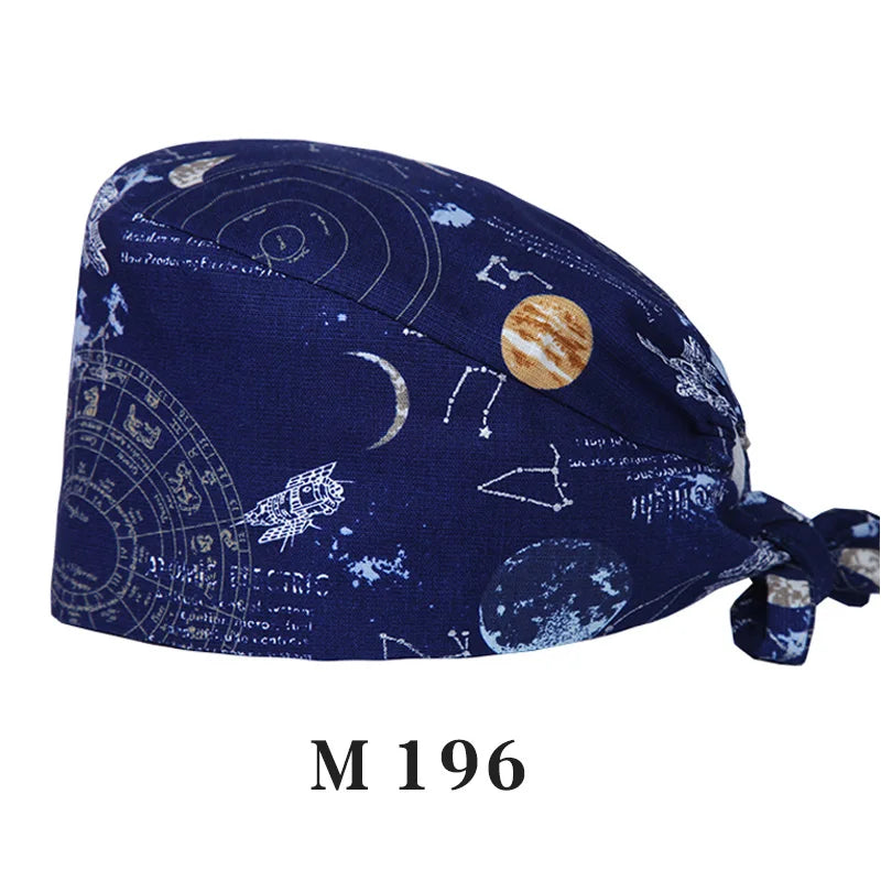 Tooth Fairy Scrub Caps for Man Woman Long Hair Adjustable Skullcap Beauty Salon Vet Working Hats with Bottons M981