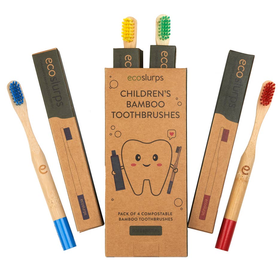 Kids Bamboo Toothbrushes (4 units)