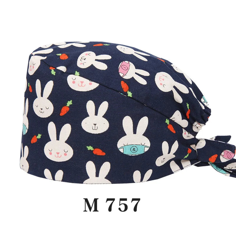 Tooth Fairy Scrub Caps for Man Woman Long Hair Adjustable Skullcap Beauty Salon Vet Working Hats with Bottons M981