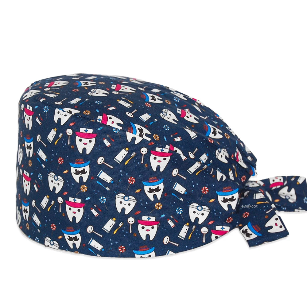 Dental Scrub Cap - 100% Cotton Surgical Hat for Women & Men