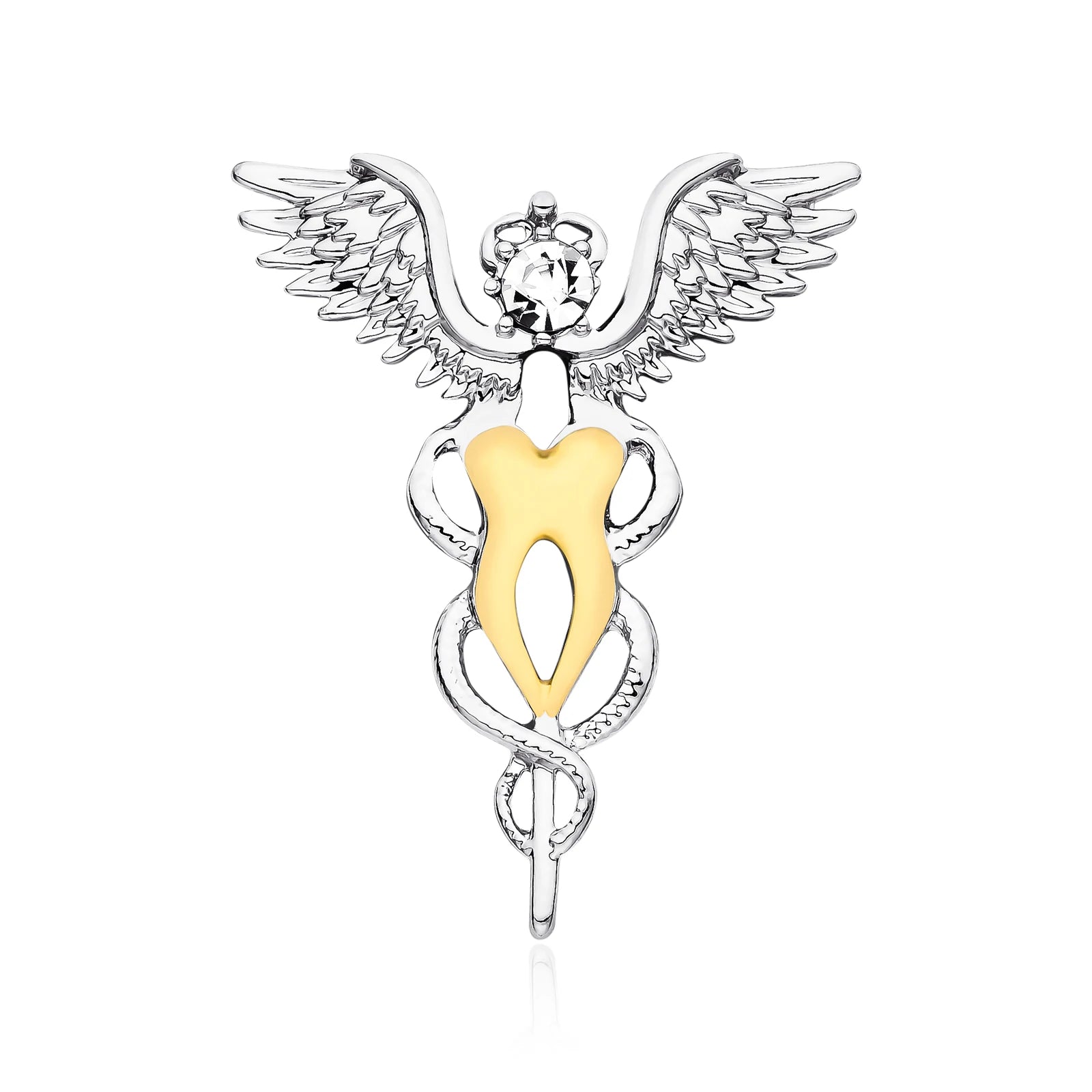 Smile Dental Tooth Toothbrush Mirror Pin - Creative Stomatology Brooch Gift