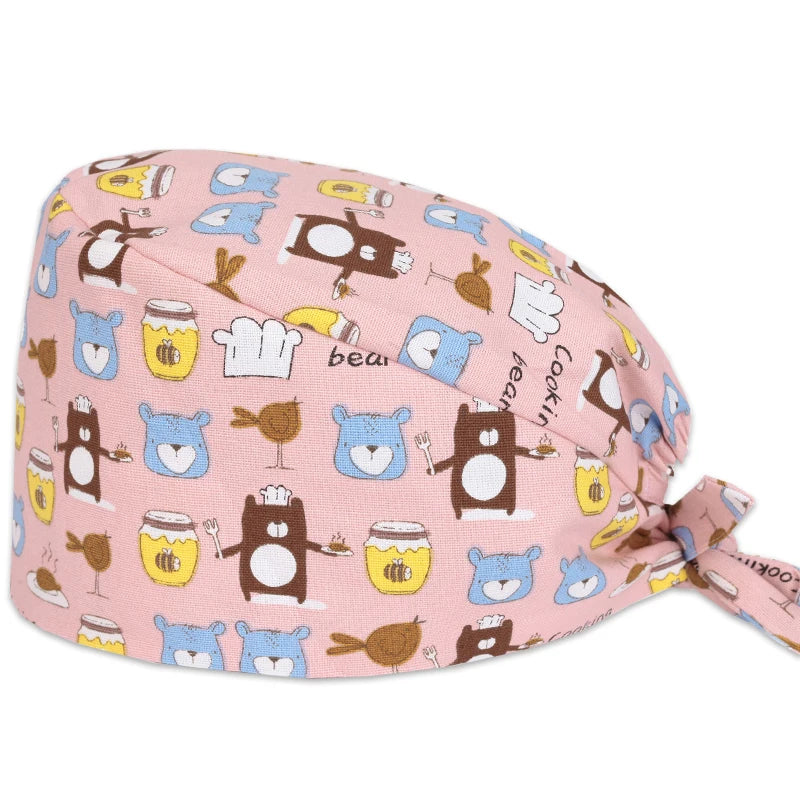 Tooth Fairy Scrub Caps for Man Woman Long Hair Adjustable Skullcap Beauty Salon Vet Working Hats with Bottons M981