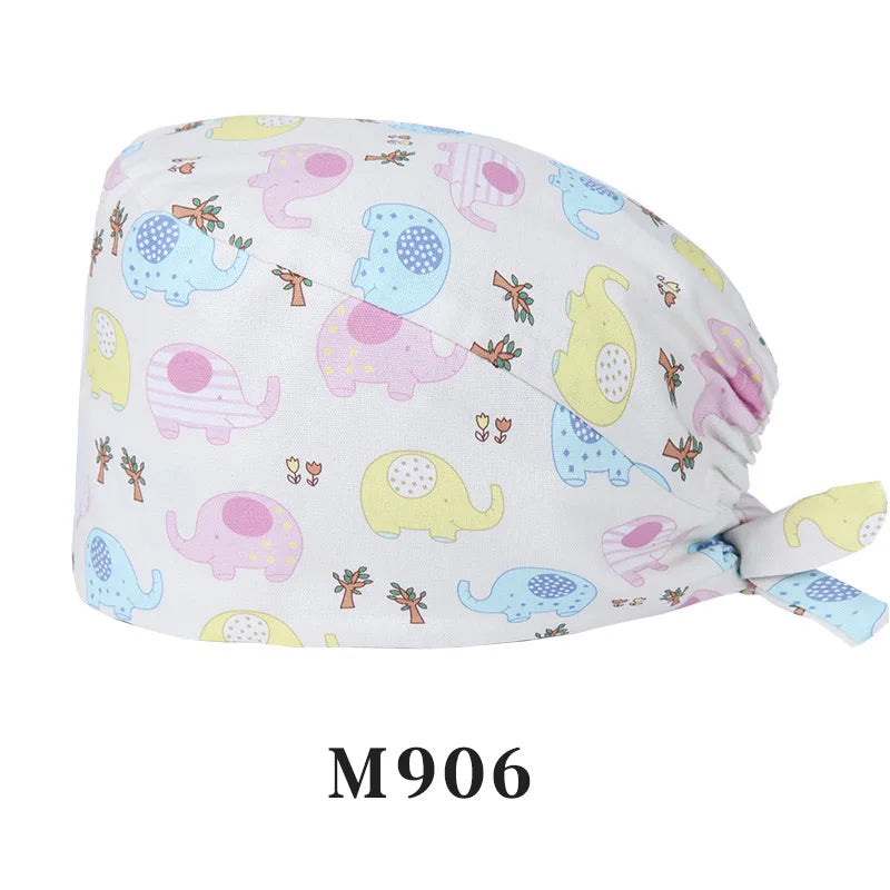 Tooth Fairy Scrub Caps for Man Woman Long Hair Adjustable Skullcap Beauty Salon Vet Working Hats with Bottons M981