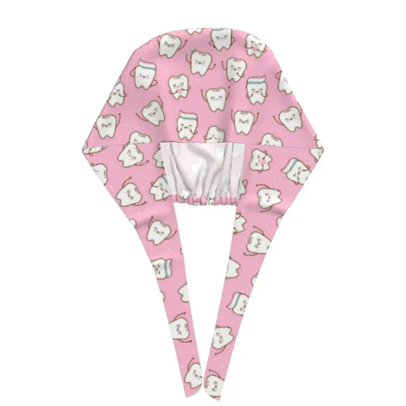 Tooth Print Scrub Cap - Adjustable Surgical Hat for Dental Professionals