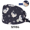 Tooth Fairy Scrub Caps for Man Woman Long Hair Adjustable Skullcap Beauty Salon Vet Working Hats with Bottons M981