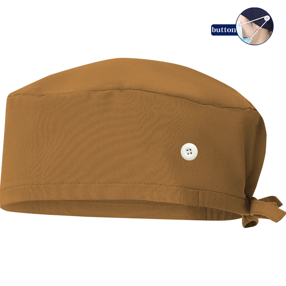 Solid Color Surgeons Hat Medical Cap Nursing Scrub Hats Hospital Clinic Scrub Caps Stretch Chef Sanitary Dental Working Caps
