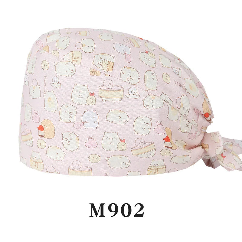 Tooth Fairy Scrub Caps for Man Woman Long Hair Adjustable Skullcap Beauty Salon Vet Working Hats with Bottons M981