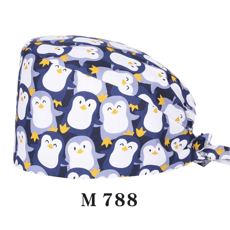 Tooth Fairy Scrub Caps for Man Woman Long Hair Adjustable Skullcap Beauty Salon Vet Working Hats with Bottons M981