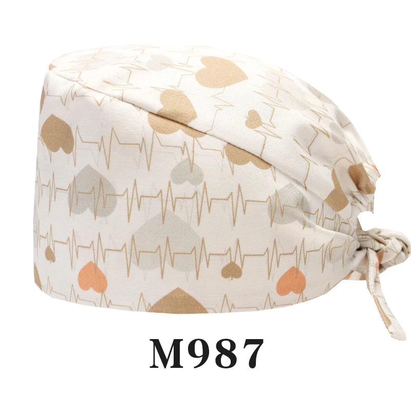 Tooth Fairy Scrub Caps for Man Woman Long Hair Adjustable Skullcap Beauty Salon Vet Working Hats with Bottons M981