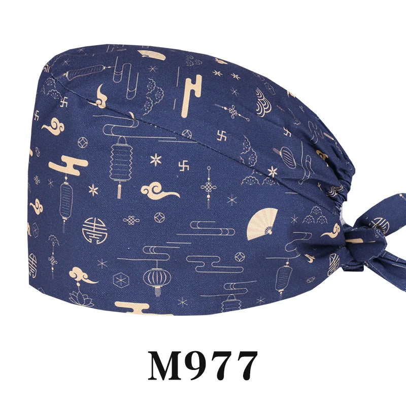 Tooth Fairy Scrub Caps for Man Woman Long Hair Adjustable Skullcap Beauty Salon Vet Working Hats with Bottons M981