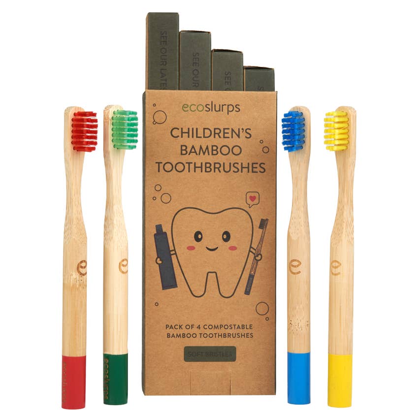 Kids Bamboo Toothbrushes (4 units)