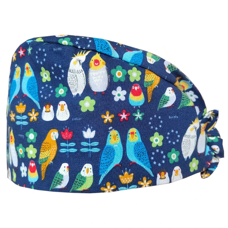 Tooth Fairy Scrub Caps for Man Woman Long Hair Adjustable Skullcap Beauty Salon Vet Working Hats with Bottons M981