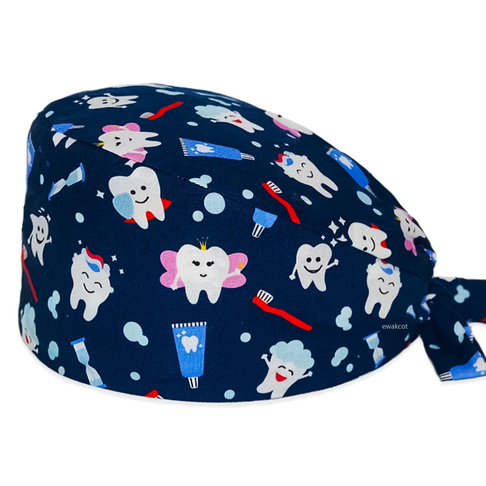Dental Scrub Cap - 100% Cotton Surgical Hat for Women & Men