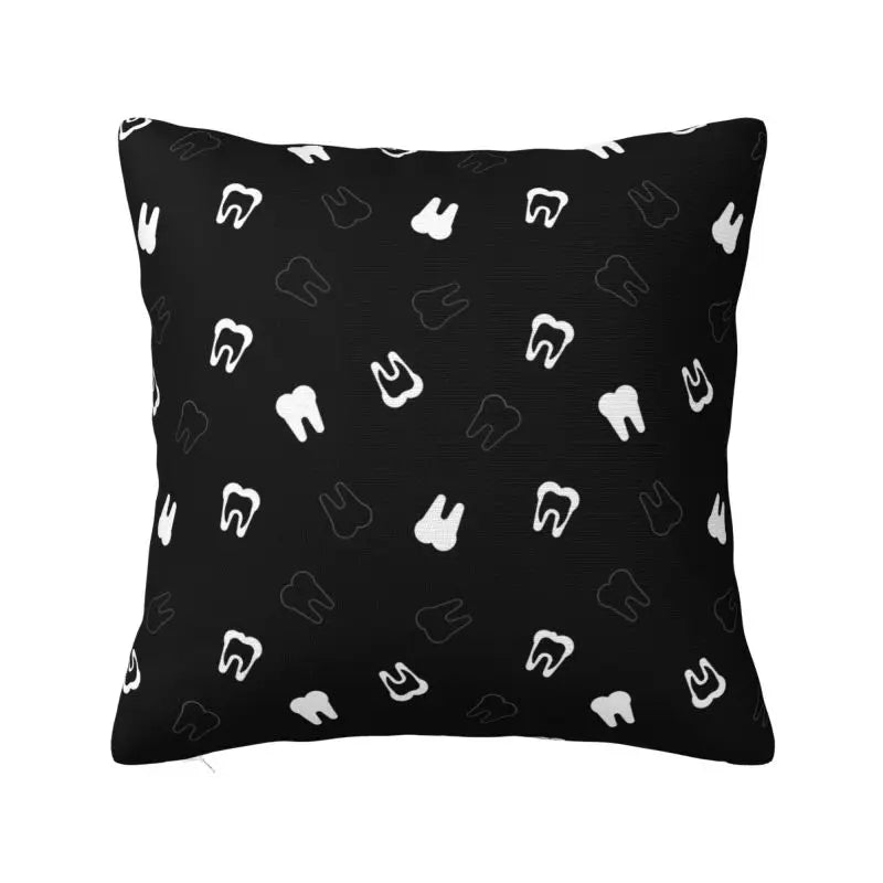 Custom Kawaii Healthy Teeth Pattern Tooth Throw Pillow Case Care Dental Health Nordic Cushion Cover Velvet Pillowcase