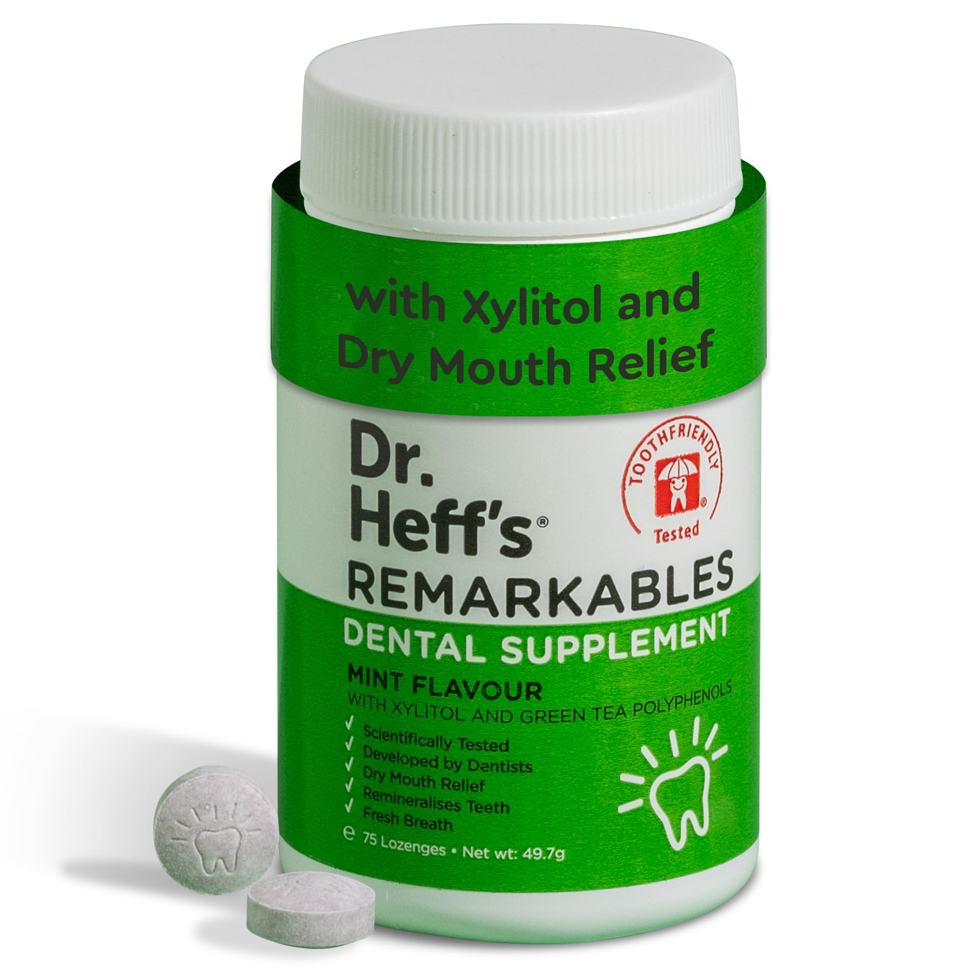 Dr. Heff's Remarkables Dental Mints | Xylitol & Green Tea | Peppermint