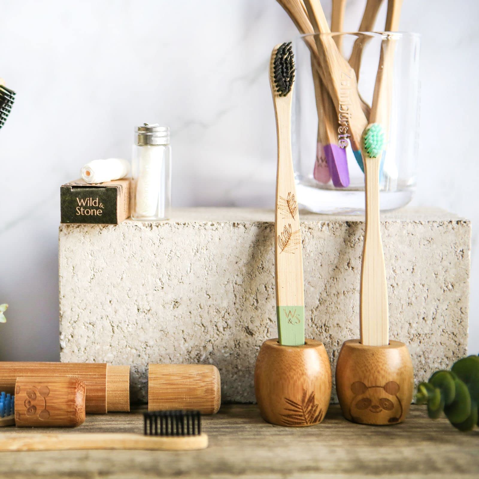Wild & Stone Bamboo Toothbrush Holder | Eco-Friendly | Freestanding