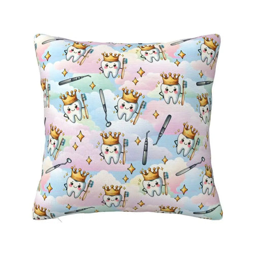 Custom Nordic Kawaii Healthy Teeth Pattern Tooth Cushion Cover for Sofa Soft Care Dental Health Pillow Case