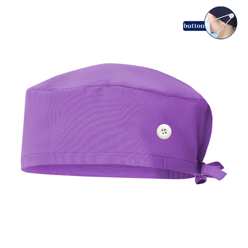 Solid Color Surgeons Hat Medical Cap Nursing Scrub Hats Hospital Clinic Scrub Caps Stretch Chef Sanitary Dental Working Caps