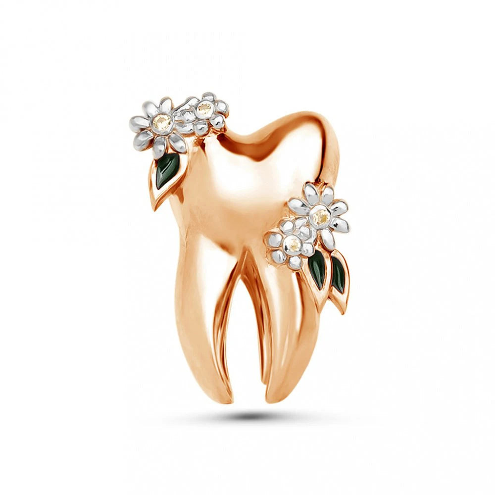 Smile Dental Tooth Toothbrush Mirror Pin - Creative Stomatology Brooch Gift