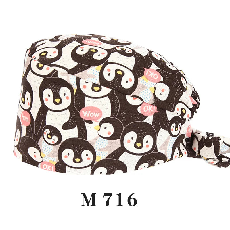 Tooth Fairy Scrub Caps for Man Woman Long Hair Adjustable Skullcap Beauty Salon Vet Working Hats with Bottons M981