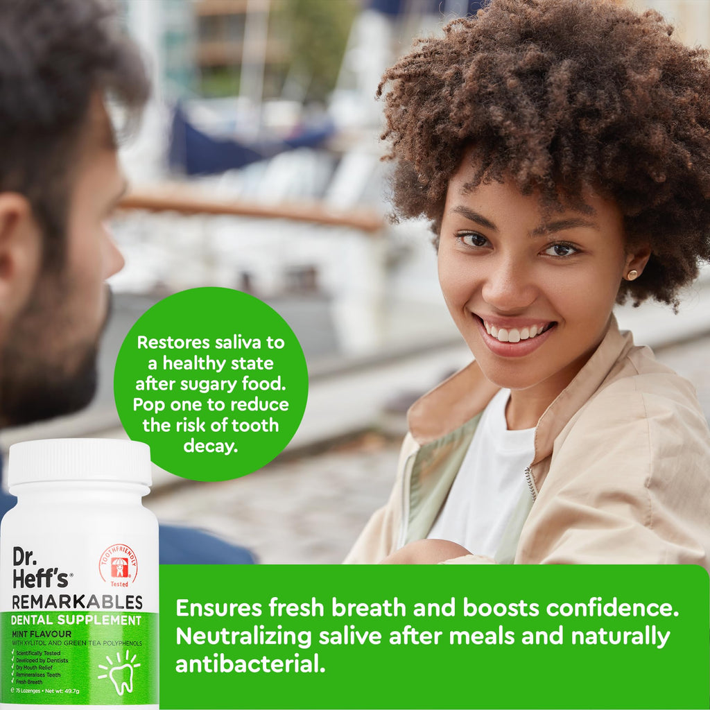 Dr. Heff's Remarkables Dental Mints | Xylitol & Green Tea | Peppermint