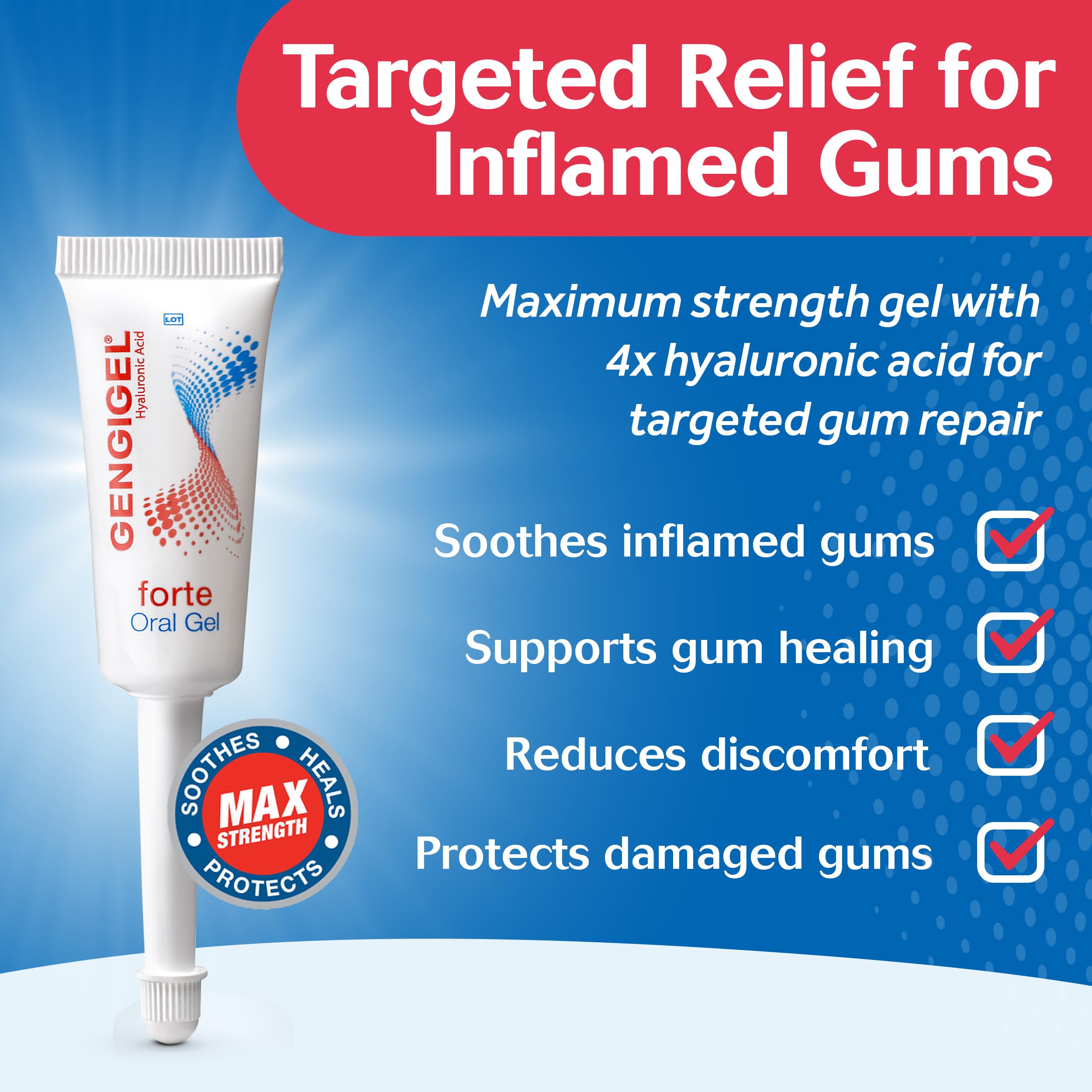 Gengigel Oral Gel 20ml – Hyaluronic Acid Mouth Ulcer Treatment for Adults, Gum Repair & Gum Disease Support, Targeted Gel for Mouth Ulcers, Inflamed or Bleeding Gums