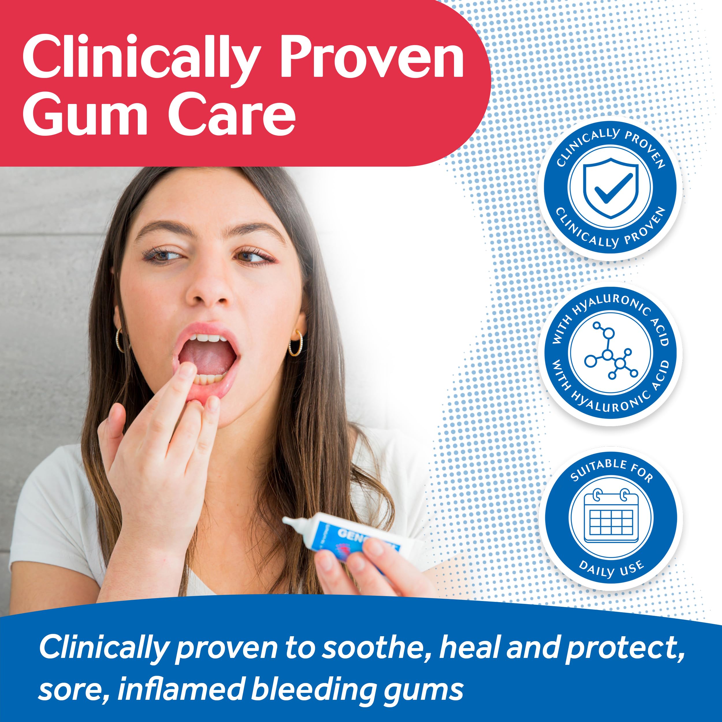 Gengigel Oral Gel 20ml – Hyaluronic Acid Mouth Ulcer Treatment for Adults, Gum Repair & Gum Disease Support, Targeted Gel for Mouth Ulcers, Inflamed or Bleeding Gums