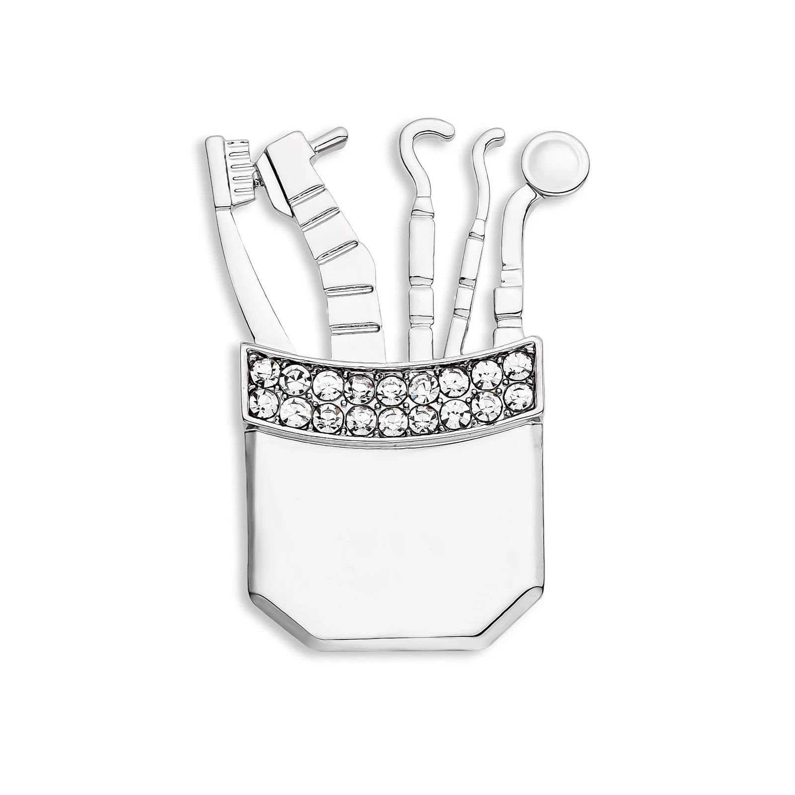 Smile Dental Tooth Toothbrush Mirror Pin - Creative Stomatology Brooch Gift