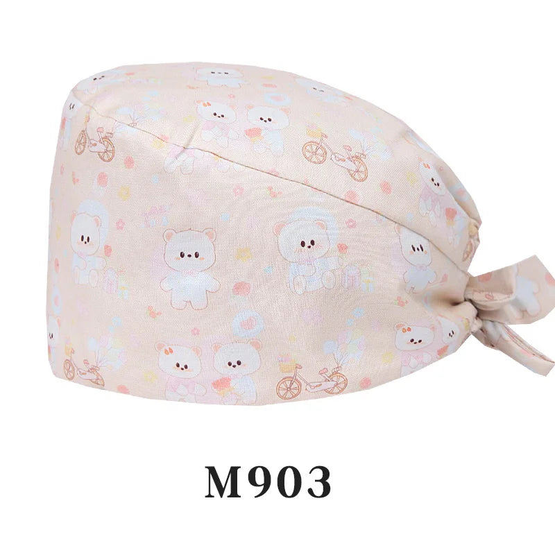 Tooth Fairy Scrub Caps for Man Woman Long Hair Adjustable Skullcap Beauty Salon Vet Working Hats with Bottons M981