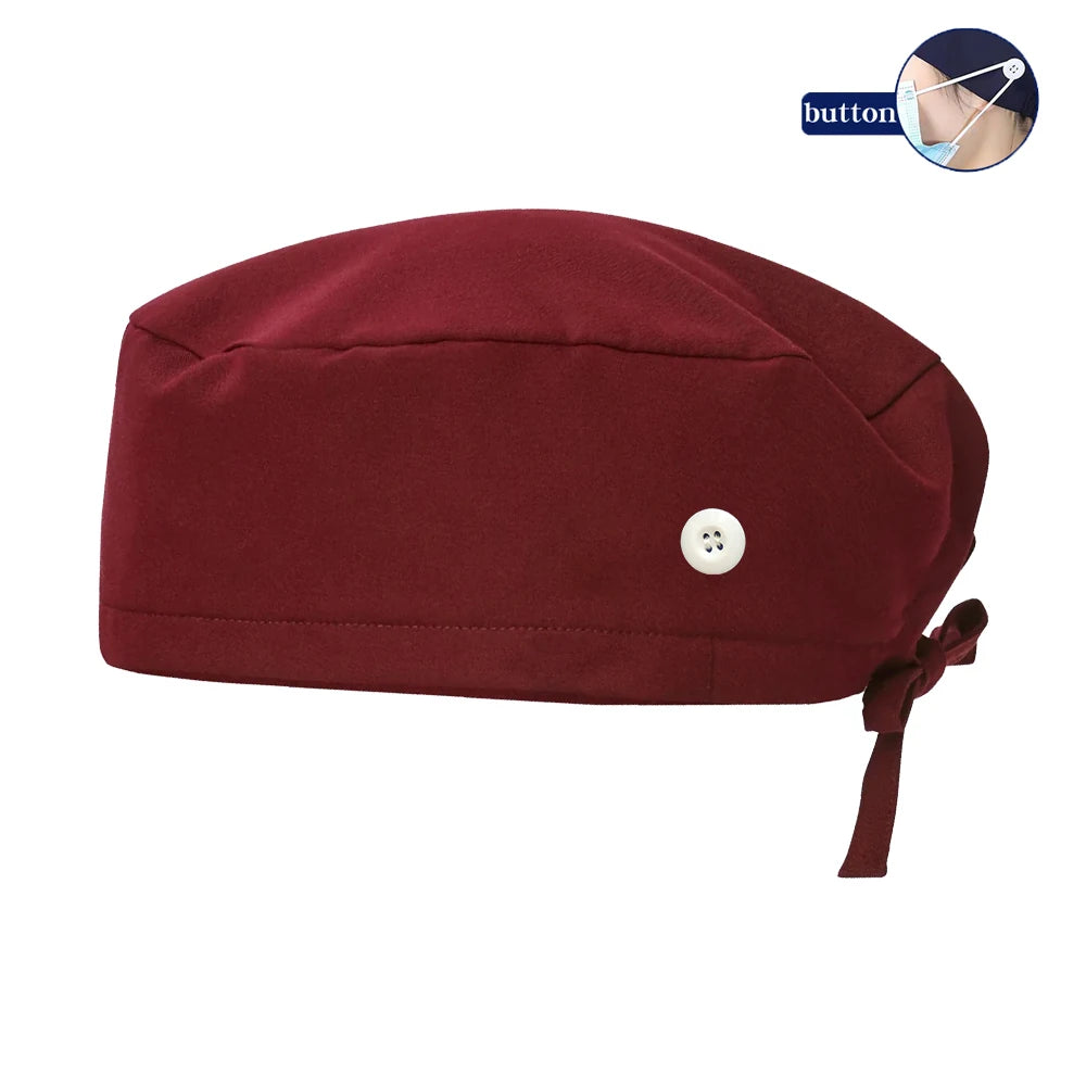 Solid Color Surgeons Hat Medical Cap Nursing Scrub Hats Hospital Clinic Scrub Caps Stretch Chef Sanitary Dental Working Caps