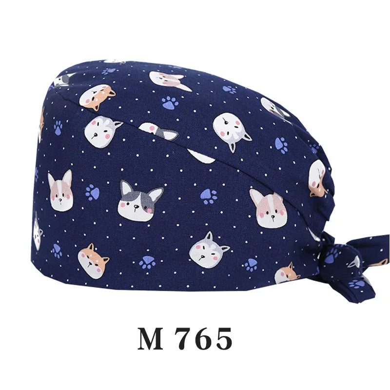 Tooth Fairy Scrub Caps for Man Woman Long Hair Adjustable Skullcap Beauty Salon Vet Working Hats with Bottons M981