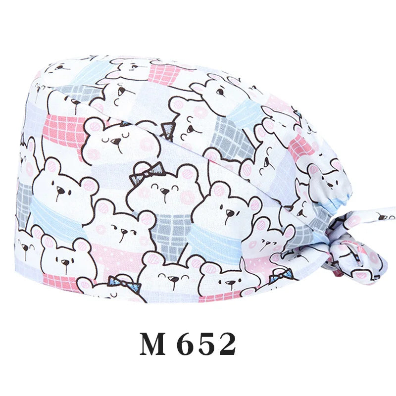 Tooth Fairy Scrub Caps for Man Woman Long Hair Adjustable Skullcap Beauty Salon Vet Working Hats with Bottons M981