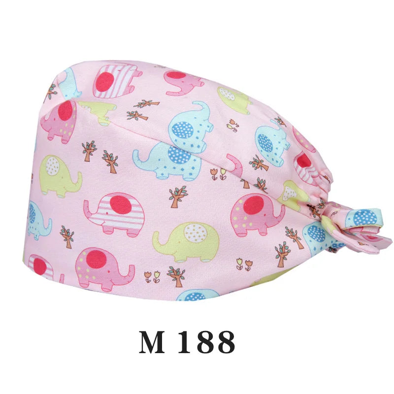 Tooth Fairy Scrub Caps for Man Woman Long Hair Adjustable Skullcap Beauty Salon Vet Working Hats with Bottons M981