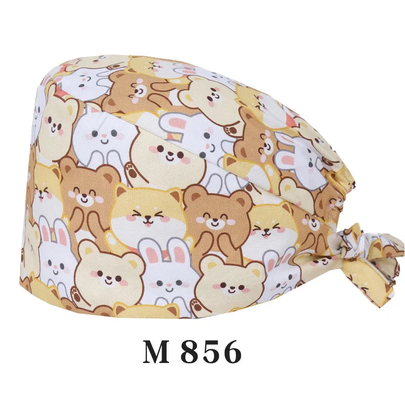 Tooth Fairy Scrub Caps for Man Woman Long Hair Adjustable Skullcap Beauty Salon Vet Working Hats with Bottons M981