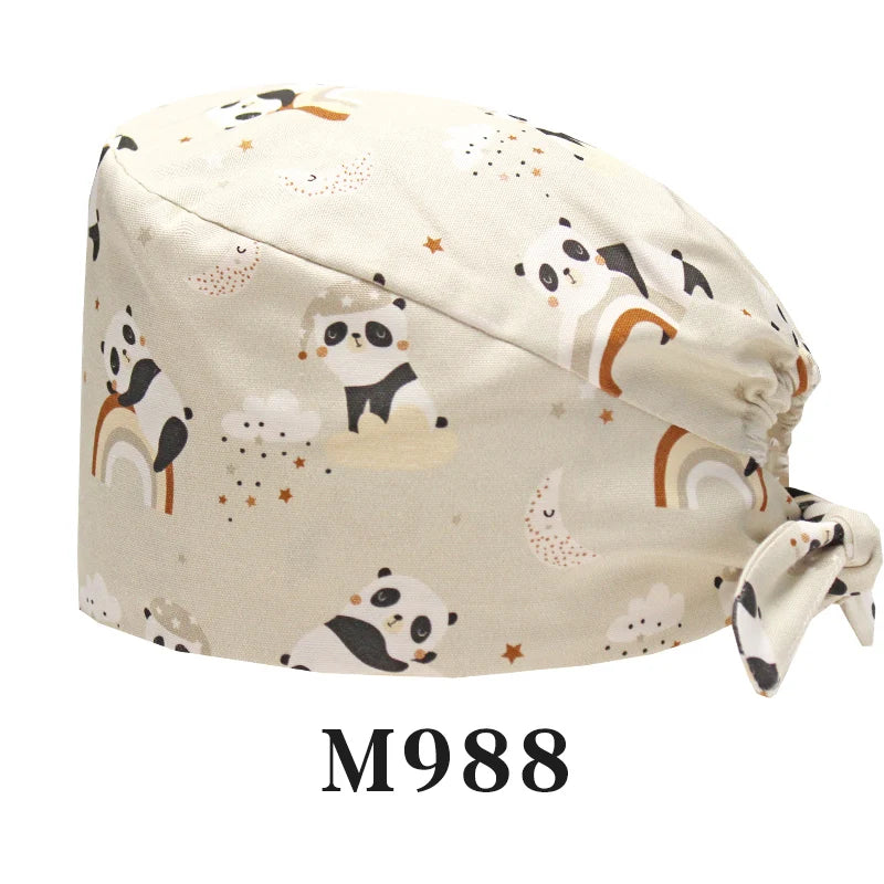 Tooth Fairy Scrub Caps for Man Woman Long Hair Adjustable Skullcap Beauty Salon Vet Working Hats with Bottons M981