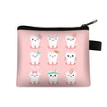 Cartoon Teeth Print Wallet Women Coin Purse Tooth Fairy Small Clutch Bag Candy Money Coin Bags Dental Clinic Mini Purses Gift