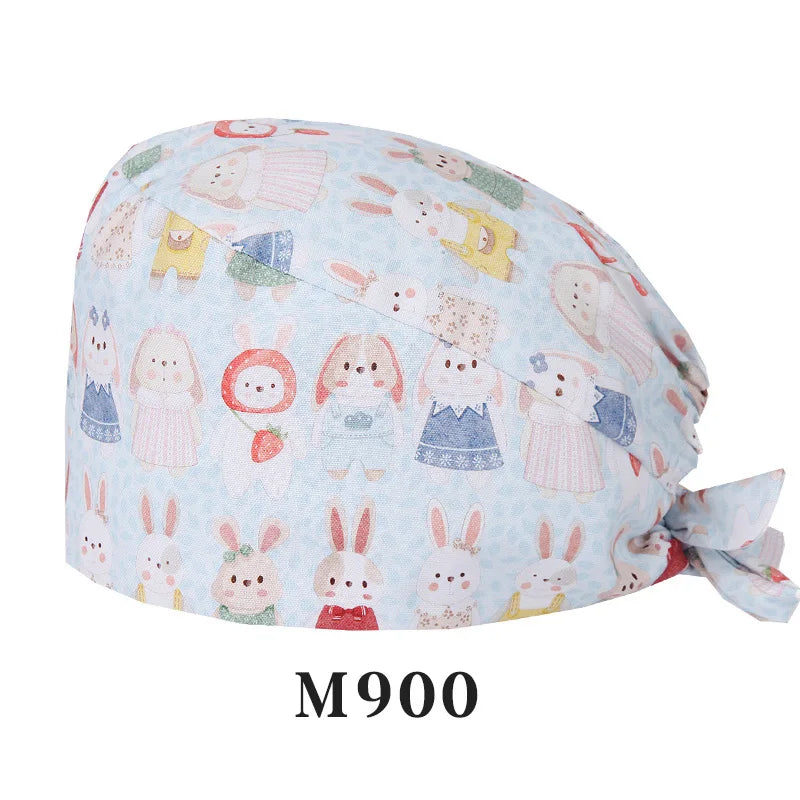 Tooth Fairy Scrub Caps for Man Woman Long Hair Adjustable Skullcap Beauty Salon Vet Working Hats with Bottons M981