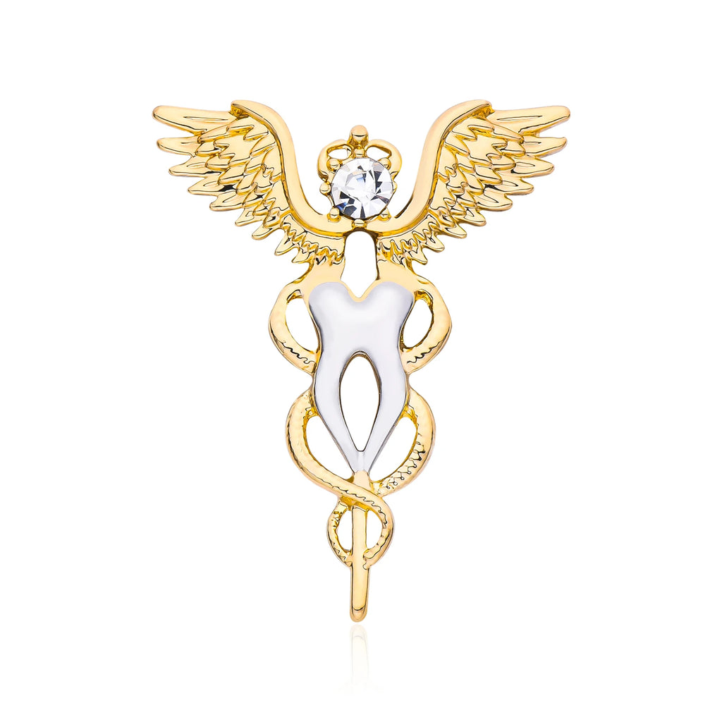 Smile Dental Tooth Toothbrush Mirror Pin - Creative Stomatology Brooch Gift