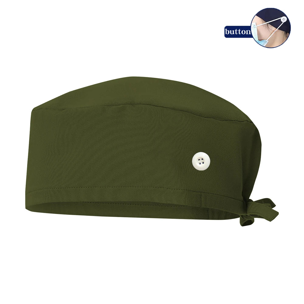 Solid Color Surgeons Hat Medical Cap Nursing Scrub Hats Hospital Clinic Scrub Caps Stretch Chef Sanitary Dental Working Caps