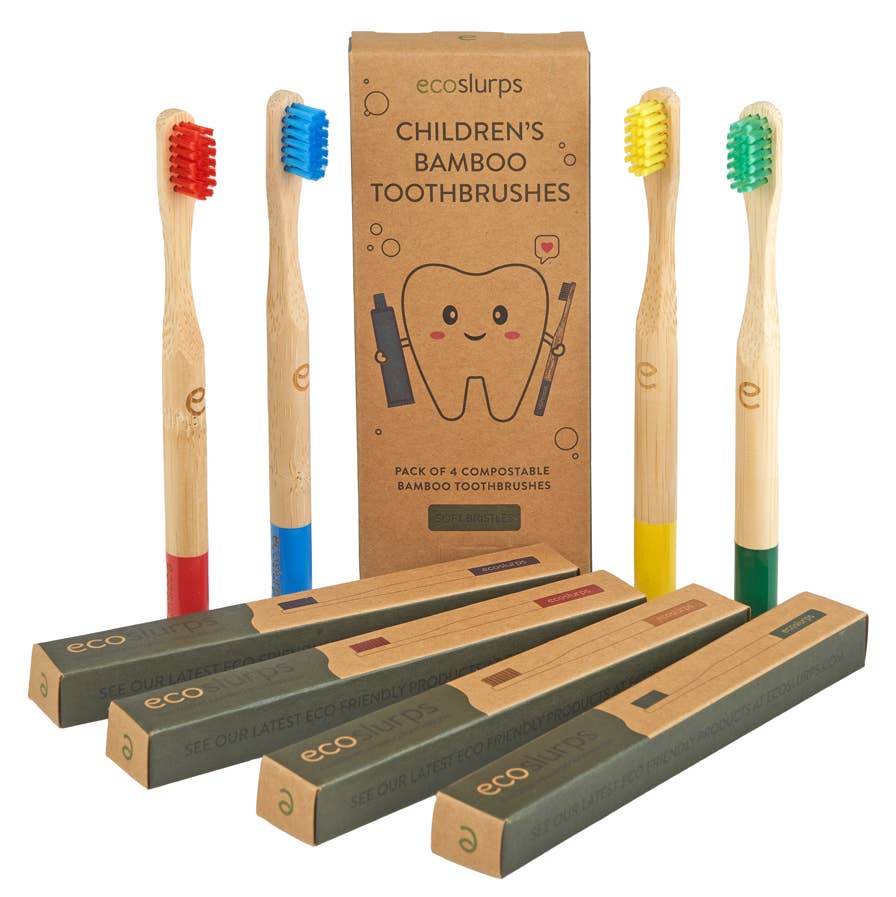 Kids Bamboo Toothbrushes (4 units)