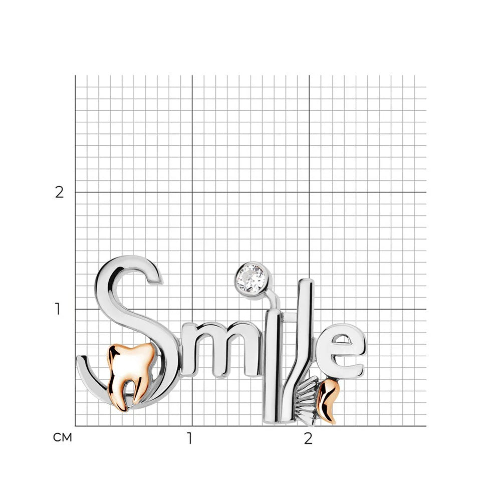 Smile Dental Tooth Toothbrush Mirror Pin - Creative Stomatology Brooch Gift