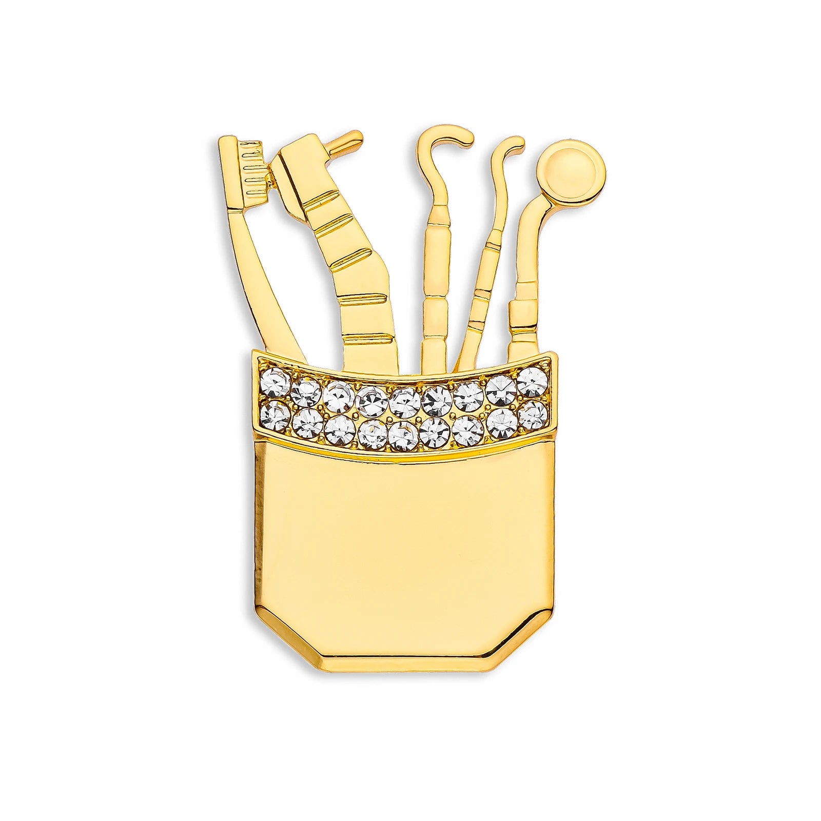 Smile Dental Tooth Toothbrush Mirror Pin - Creative Stomatology Brooch Gift