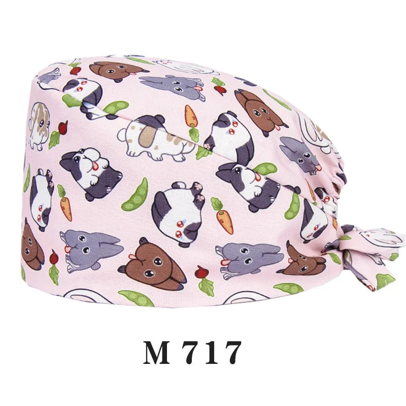 Tooth Fairy Scrub Caps for Man Woman Long Hair Adjustable Skullcap Beauty Salon Vet Working Hats with Bottons M981