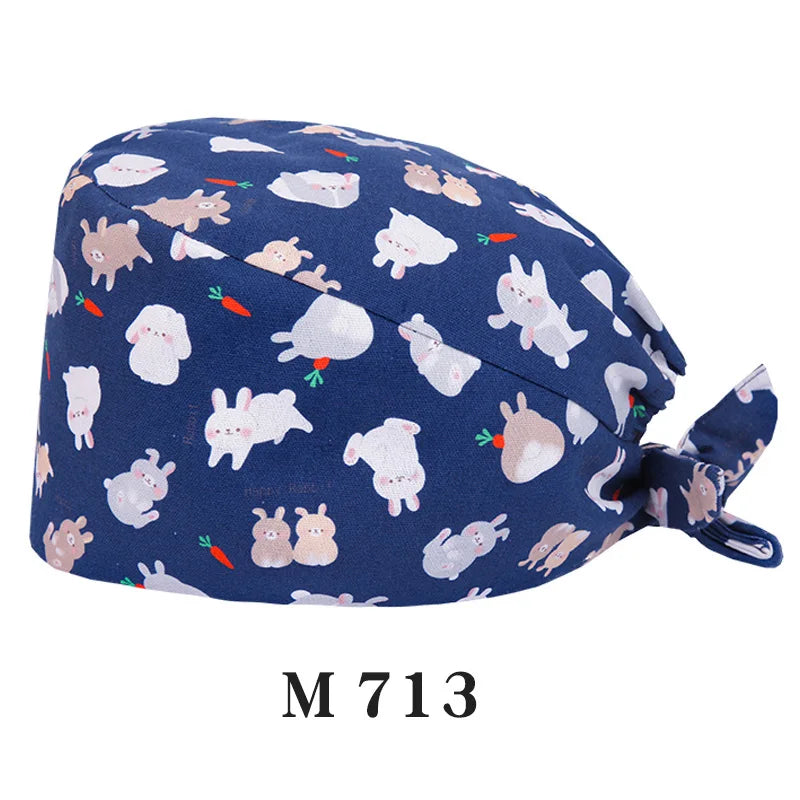 Tooth Fairy Scrub Caps for Man Woman Long Hair Adjustable Skullcap Beauty Salon Vet Working Hats with Bottons M981