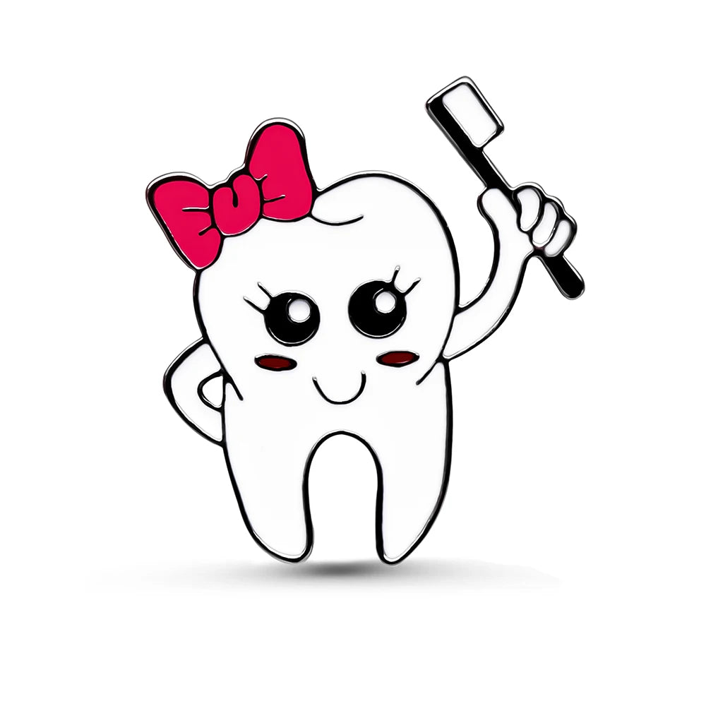 Dental Tooth Collection Brooch - Professional Enamel Lapel Pin for Dental Teams