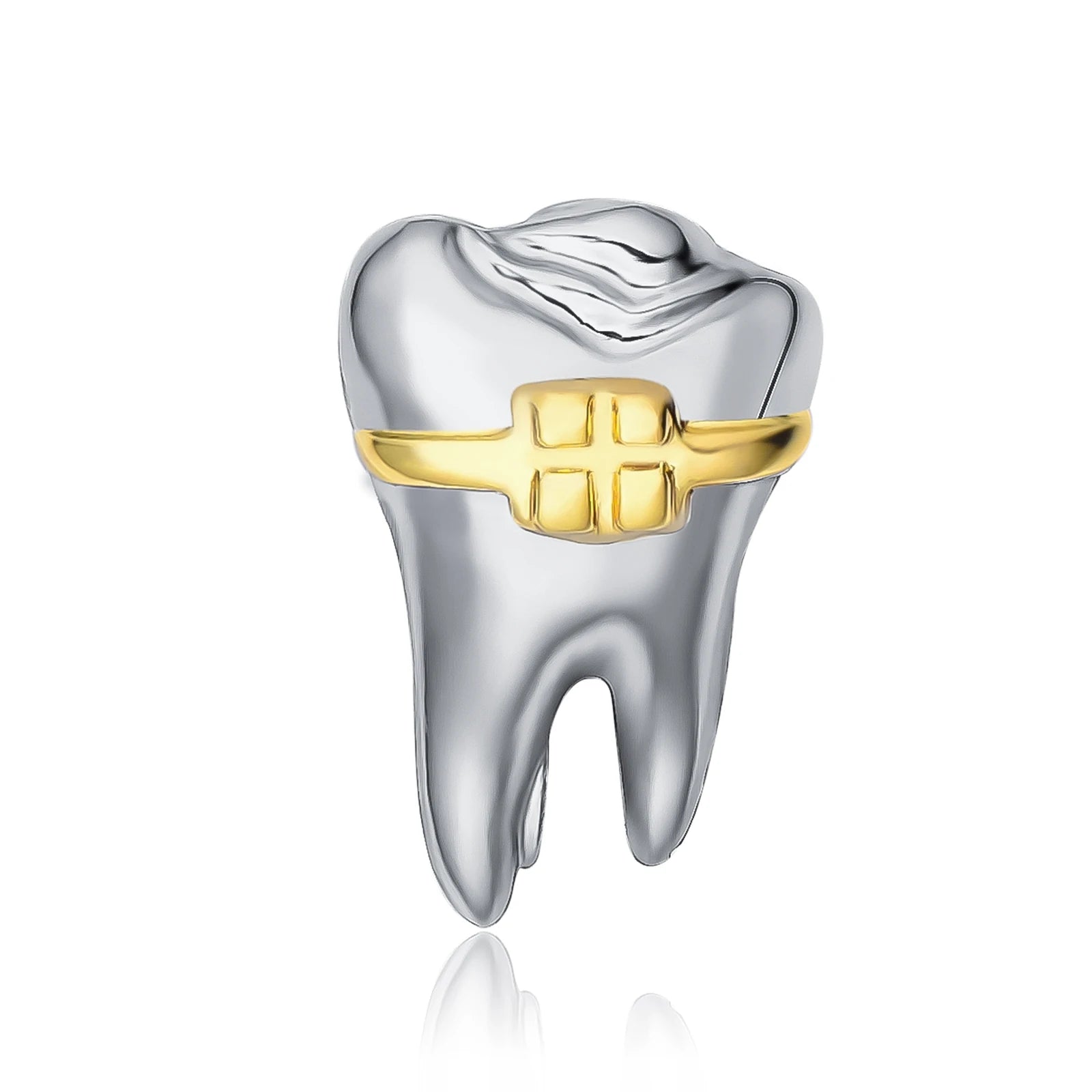 Smile Dental Tooth Toothbrush Mirror Pin - Creative Stomatology Brooch Gift