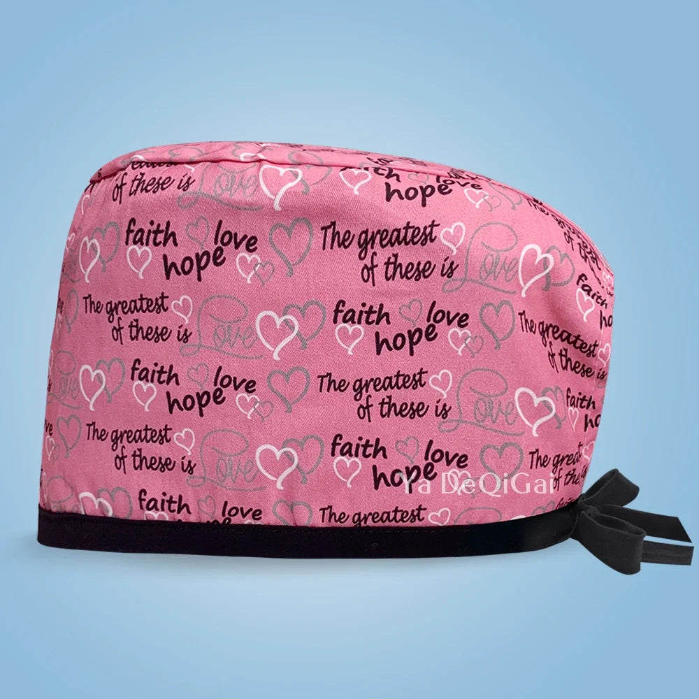 Unisex Pet Clinic Hats High Quality Tooth Print Dental Clinic Scrub Cap Breathable Medical Work Cap Cotton Nursing Hat Wholesale