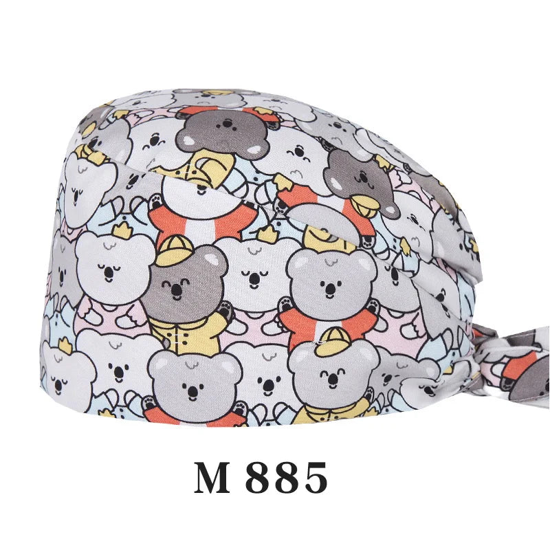 Tooth Fairy Scrub Caps for Man Woman Long Hair Adjustable Skullcap Beauty Salon Vet Working Hats with Bottons M981